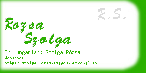 rozsa szolga business card